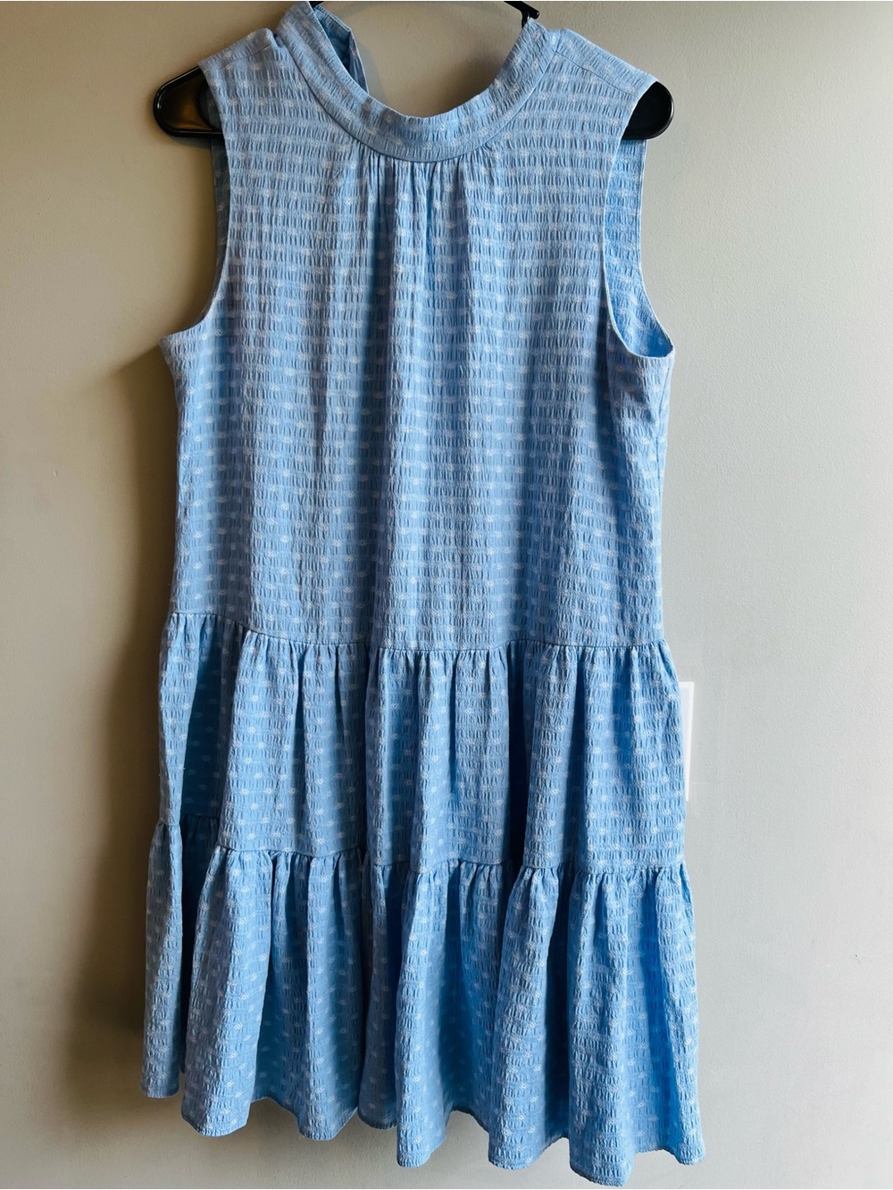Women’s Light Blue Babydoll Tiered Sleeveless Dress Size 8